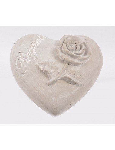 COEUR PLEIN BETON + ROSE 28*5*H13 CM