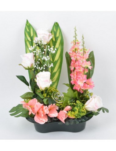 COUPE HARICOT ROSE DELPHINIUM GLAIEUL PURPLE