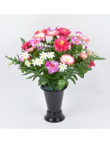 BOUQUET DE VASE ZINNIA MARGUERITE ORCHIDEE ASS