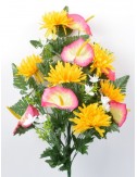 PIQUET DE FACE 18 TIGES DALHIA ANTHURIUM ASS