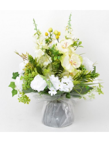 BOUQUET BULLE DELPHINIUM GLAIEUL ROSE HORTENSIA CREAM GREEN