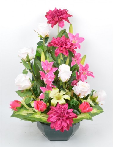 OCEA 25 CM DALHIA LYS ROSE ORANGE GREEN