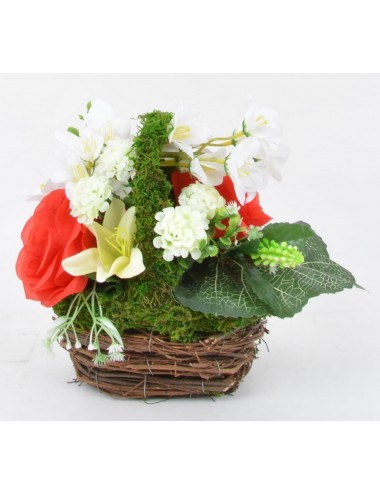 PANIER OSIER PM DELPHINIUM ROSE HOUBLON BEAUTY