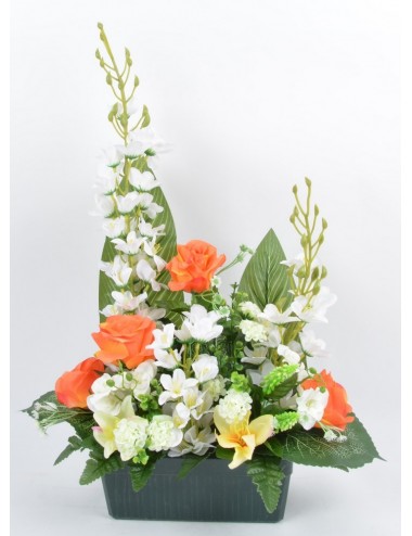 JARDINIERE 25 CM DELPHINIUM ROSE HOUBLON BEAUTY