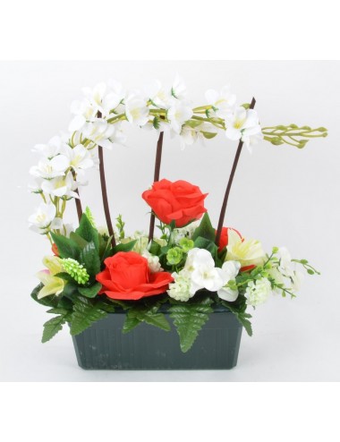 JARDINIERE 25 CM DELPHINIUM ROSE HOUBLON BEAUTY
