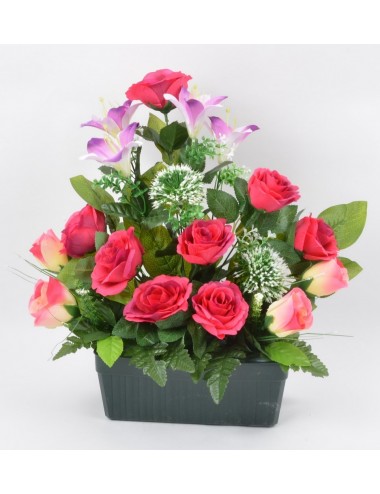 JARDINIERE 25 CM ROSE LYS ASS