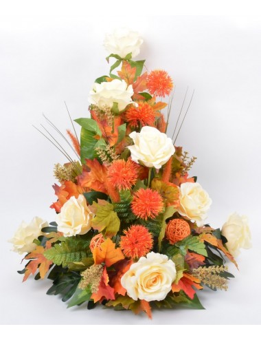 DEVANT DE TOMBE PM ROSE POMPON ORANGE