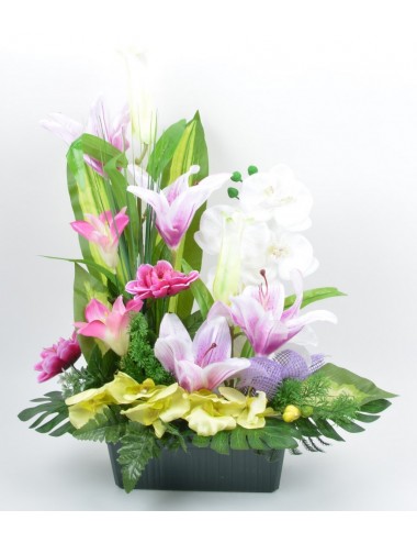 JARDINIERE 25 CM LYS ORCHIDEE LILAC GREEN