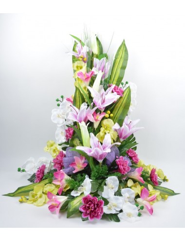 DEVANT DE TOMBE GM LYS ORCHIDEE LILAC GREEN