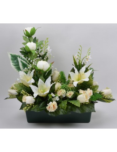 JARDINIERE 40 CM LYS PIVOINE BOUTON CREAM