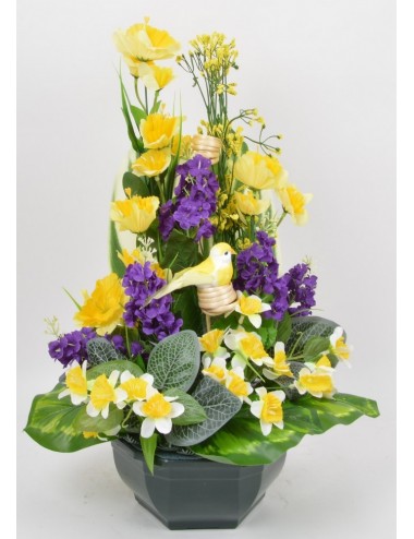 OCEA 20 CM MINI JONQUILLE BUDDLEIA OISEAUX LILAC YELLOW