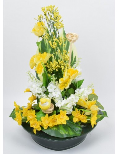 COEUR OSIER MINI JONQUILLE BUDDLEIA OISEAUX YELLOW WHITE