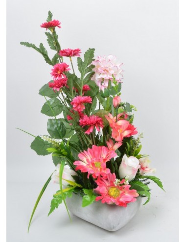 COEUR BETON GM MARGUERITE DALHIA BOUTON X24 PINK CREAM