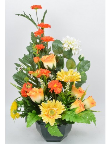 OCEA 17 CM MARGUERITE DALHIA BOUTON X14 YELLOW GREEN