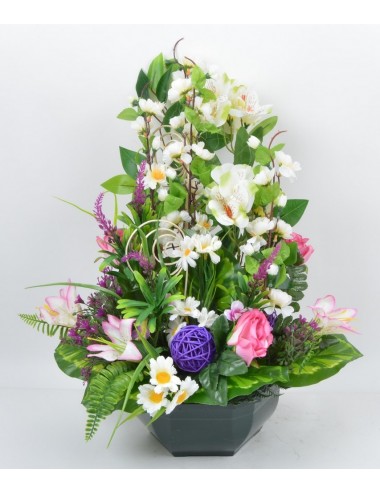 OCEA 25 CM ALSTROMERIA FORSYTHIA POMMIER BOUTON LYS YELLOW