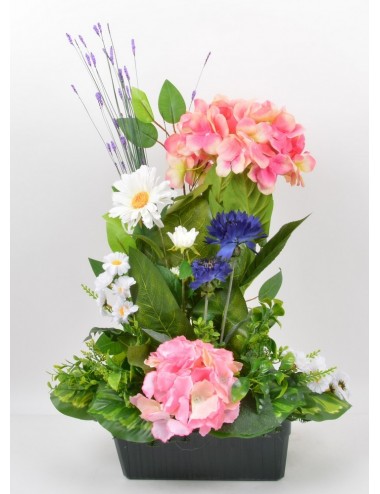 JARDINIERE 25 CM HORTENSIA BLEUET MARGUERITE BEAUTY