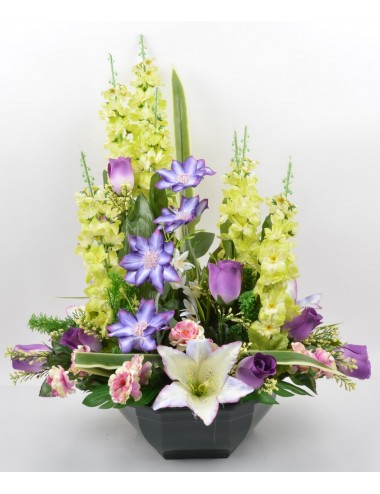 OCEA 32 CM CLEMATITE DELPHINIUM BOUTON LYS LILAC GREEN