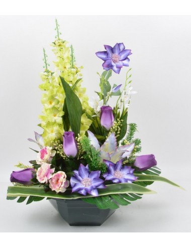 OCEA 25 CM CLEMATITE DELPHINIUM BOUTON LYS LILAC GREEN