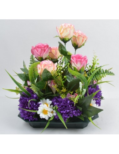 PLATEAU CARRE POMPON ORCHIDEE FLEURETTE RED