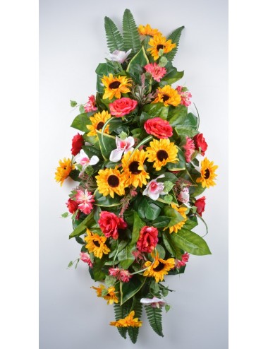 COUPE RONDE NID D'ABEILLE TOURNESOL ROSE GERBERA YELLOW LILAC
